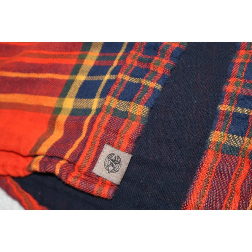 Banana Republic Lined Shirt Mens Medium Red Plaid Untucked Slim Fit Flannel